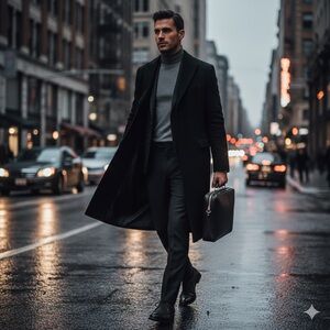 Calvin Klein Men's Wool-Blend Overcoat,